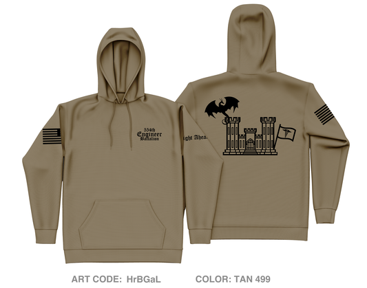 554th Engineer Battalion Core Men's Hooded Performance Sweatshirt - HrBGaL