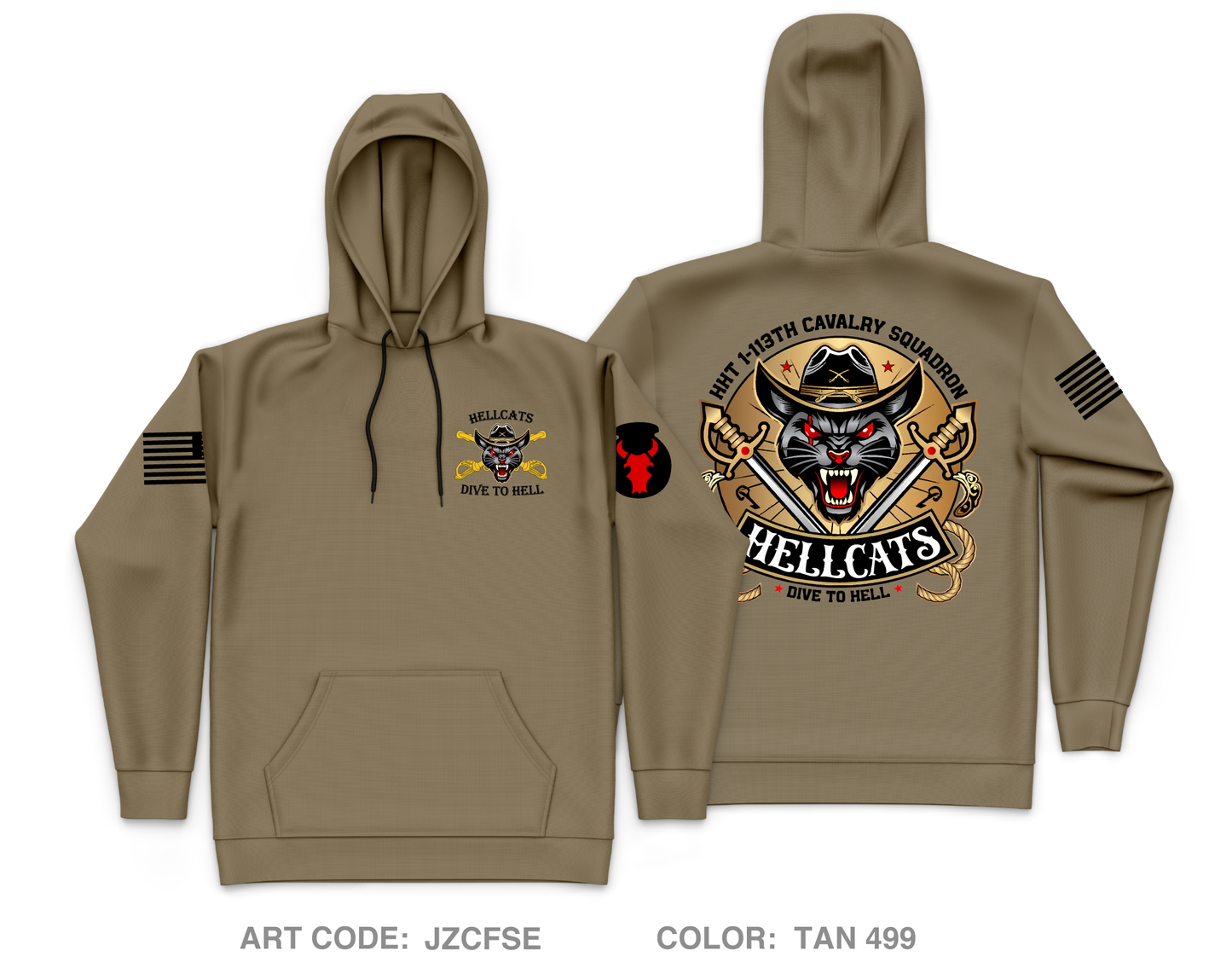 HHT/1-113 CAV Fundraising Collection Core Men's Hooded Performance Sweatshirt - JZCFSE