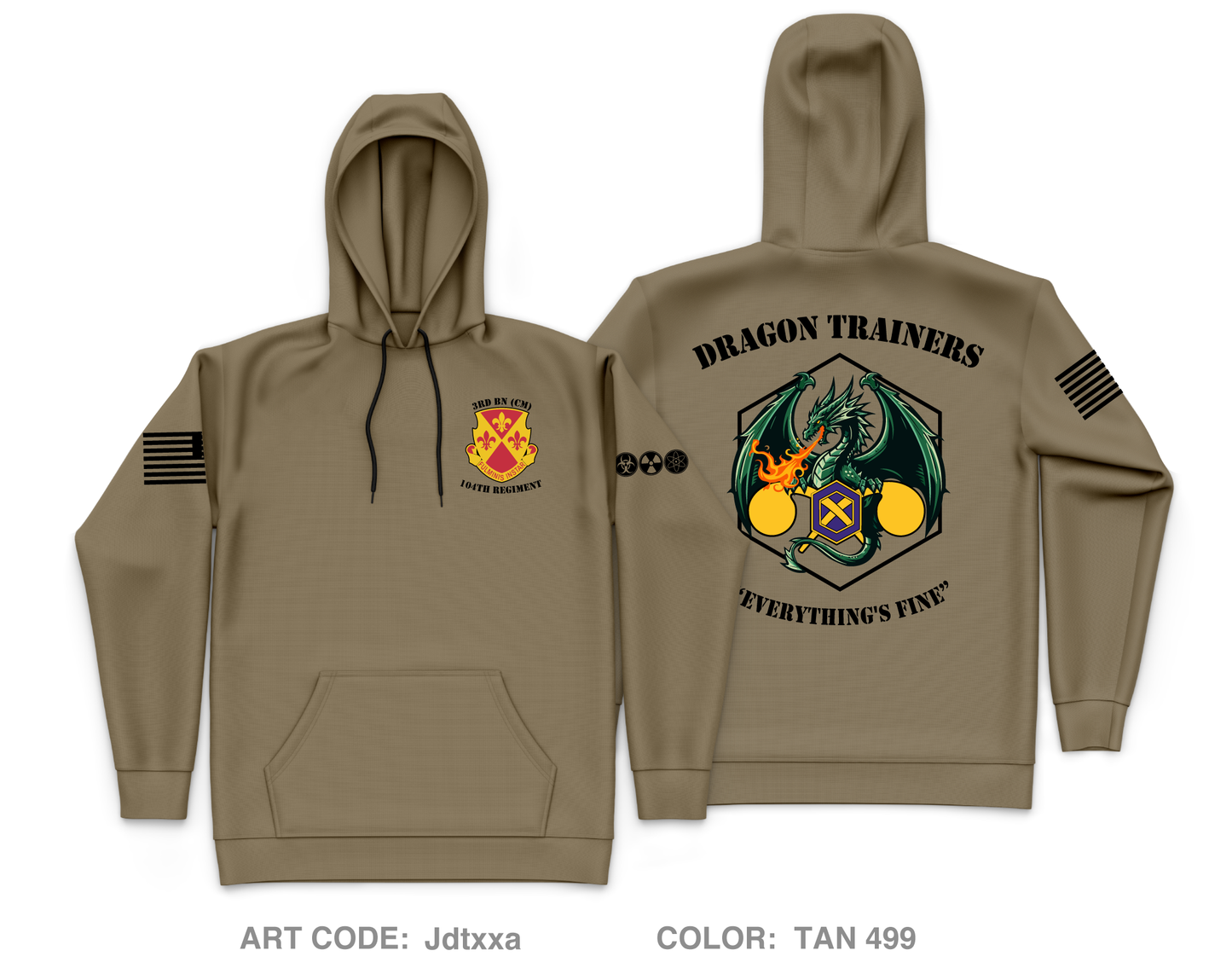 3BN, 104th Regiment Core Men's Hooded Performance Sweatshirt - Jdtxxa