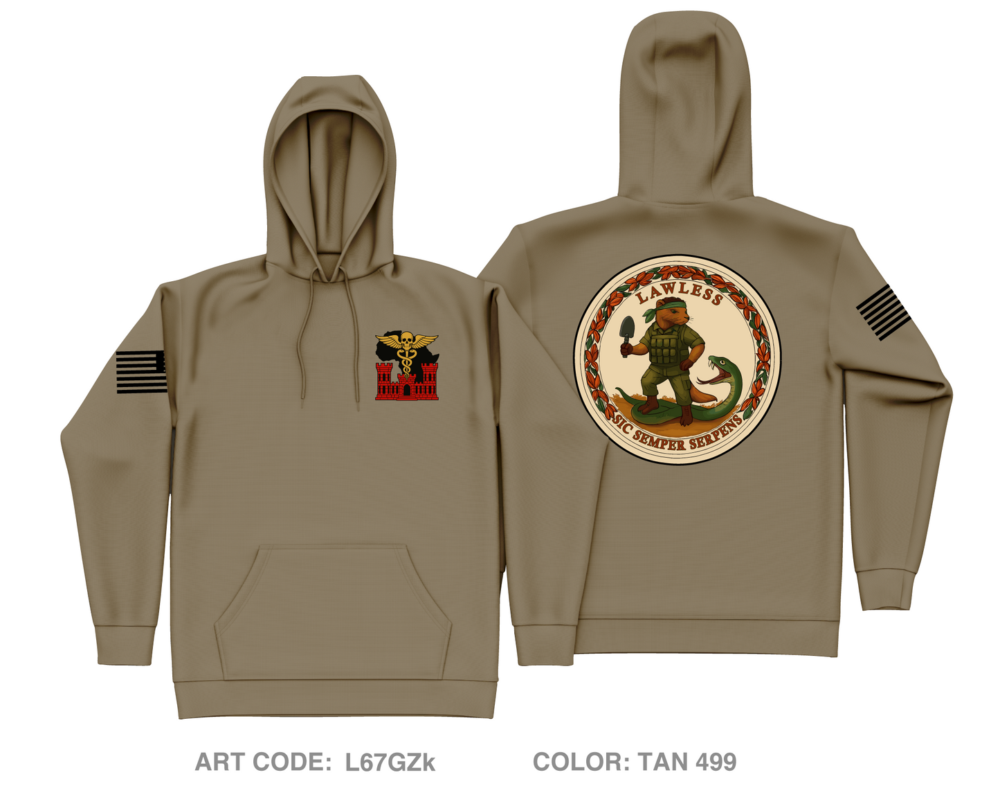 180th ESC Core Men's Hooded Performance Sweatshirt - L67GZk