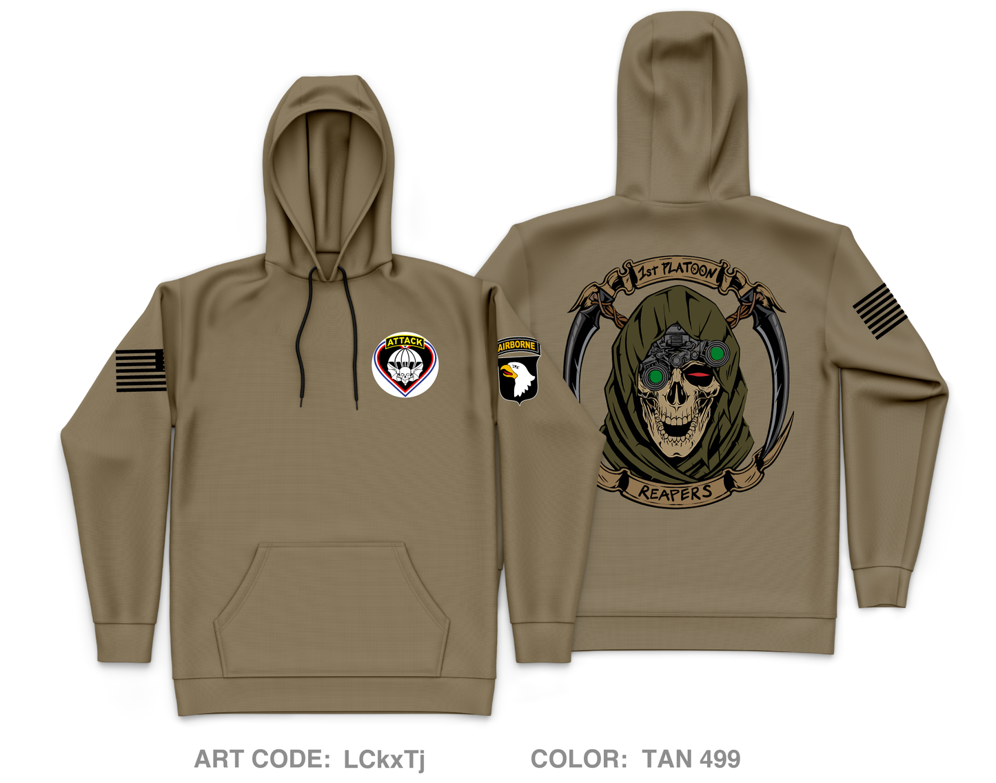 1st PLT Attack 2-502 Core Men's Hooded Performance Sweatshirt - LCkxTj