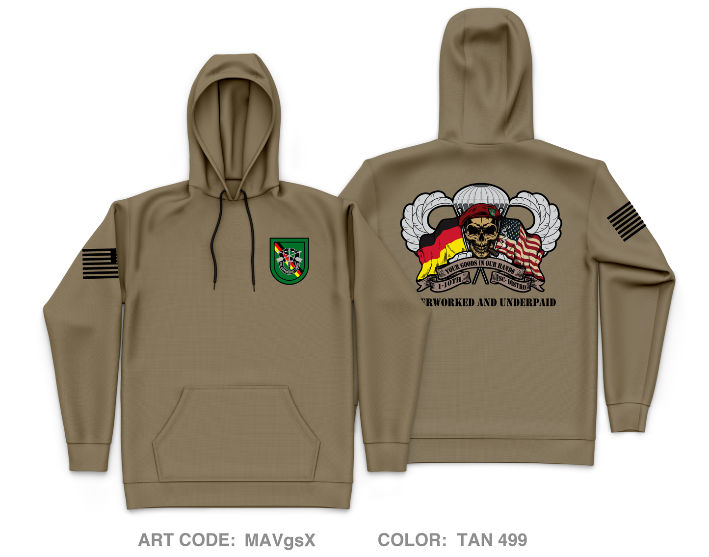 1-10th SFG(A) FSC Core Men's Hooded Performance Sweatshirt - MAVgsX