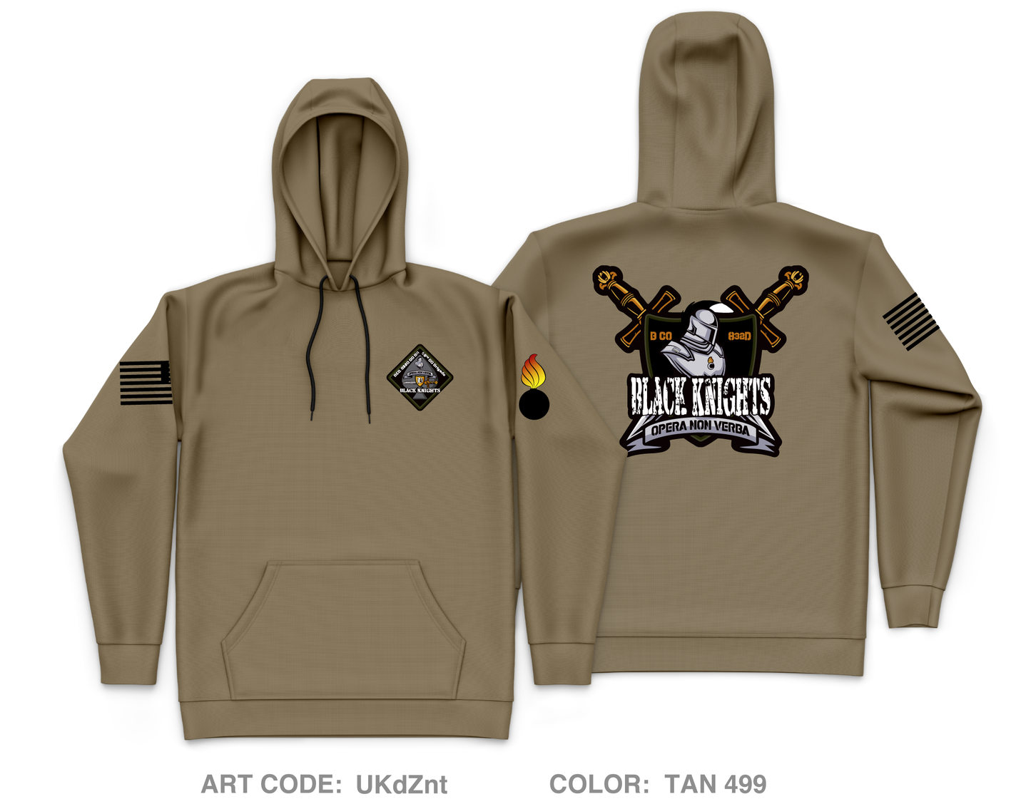 Bravo Company 832nd OD BN Core Men's Hooded Performance Sweatshirt - UKdZnt