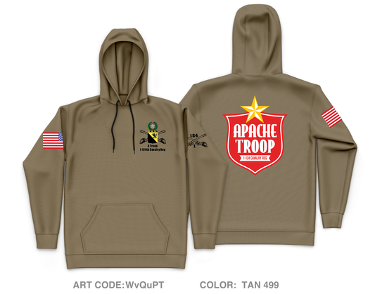 A Troop 1|124th Cavalry Reg Core Men's Hooded Performance Sweatshirt - WvQuPT