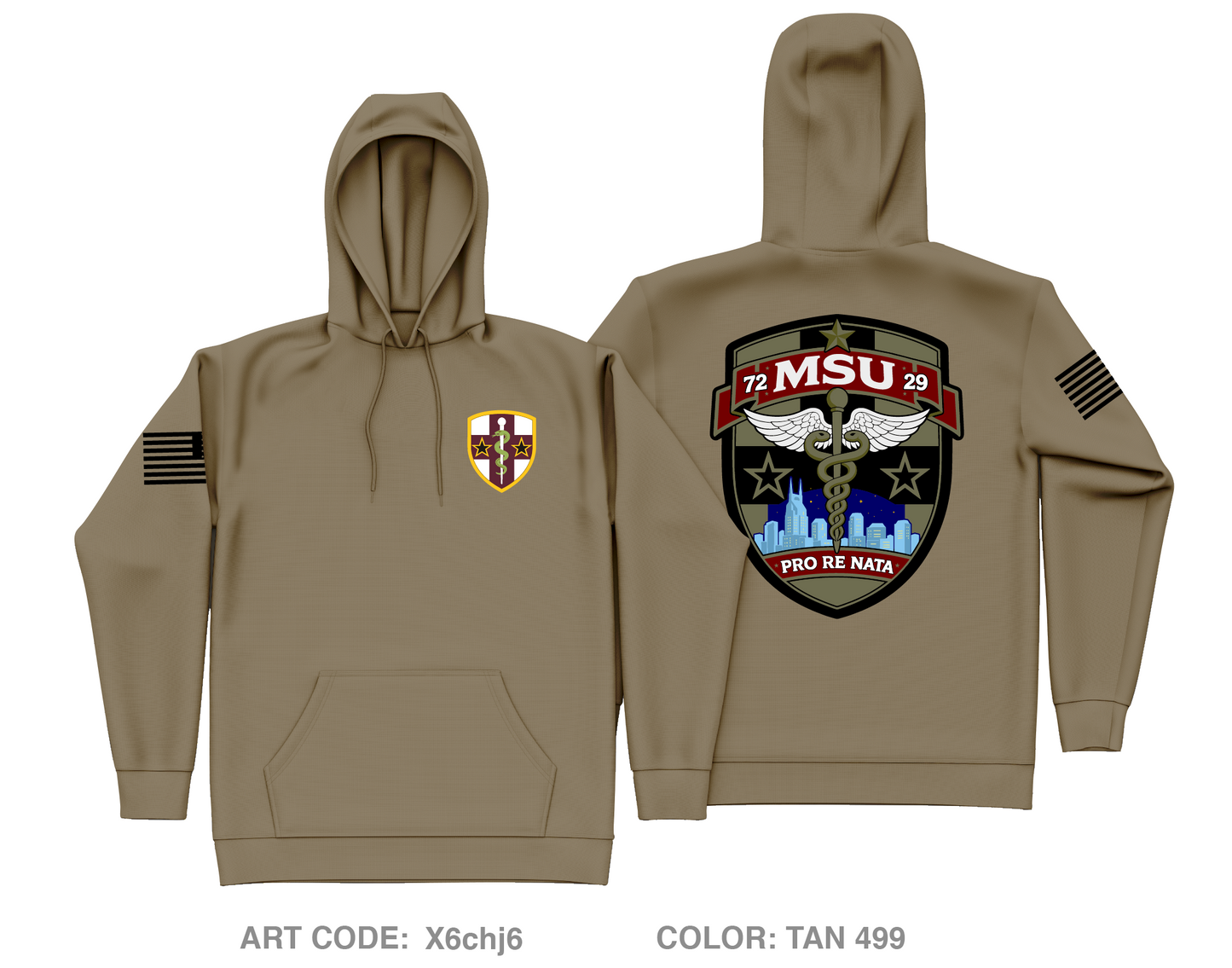 7229 Medical Support Unit Core Men's Hooded Performance Sweatshirt - X6chj6