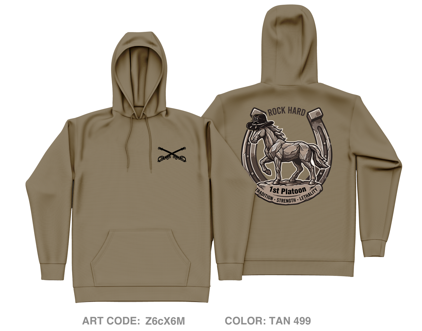 1st Platoon, Aztec Troop, 1-124 Core Men's Hooded Performance Sweatshirt - Z6cX6M