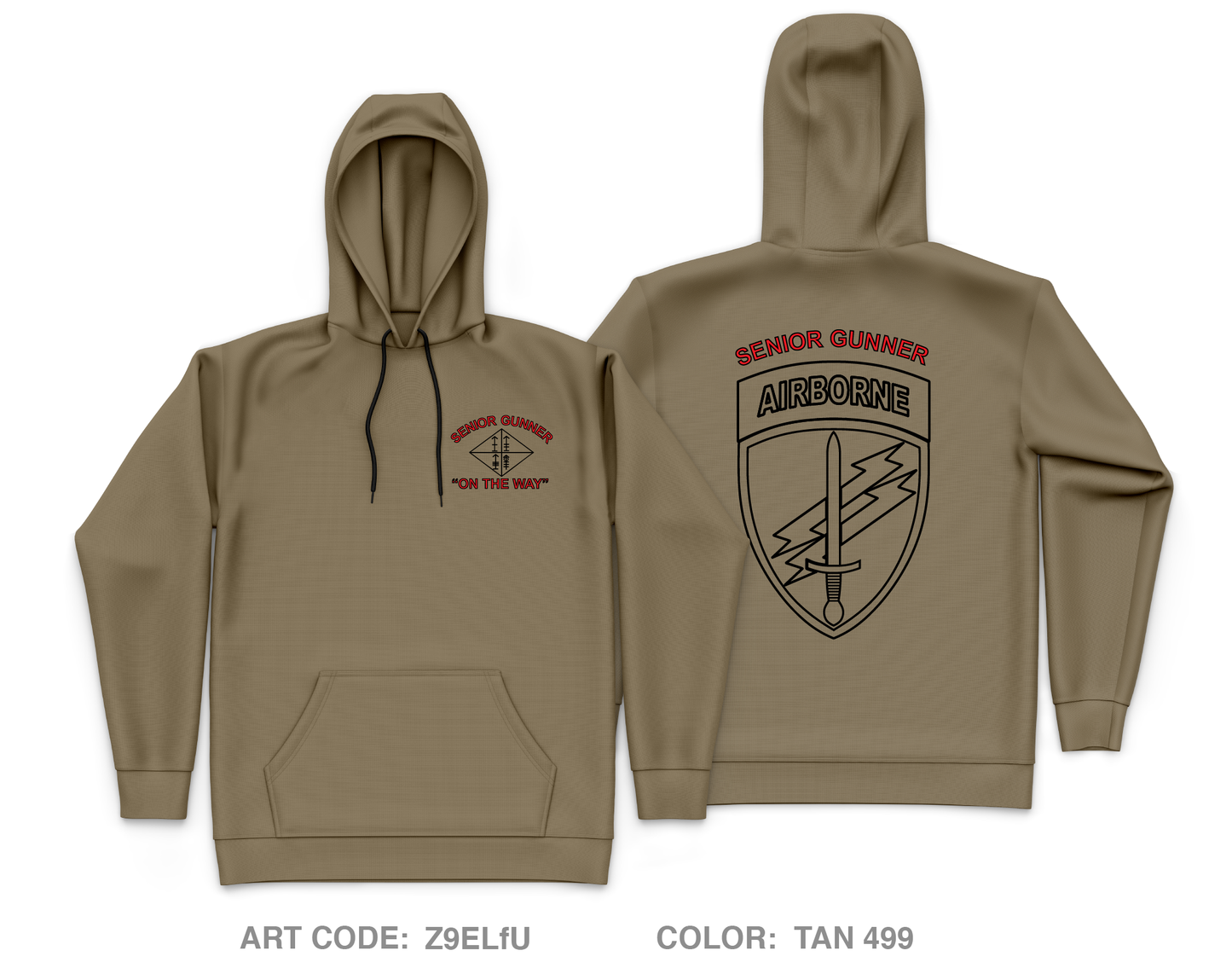 USACAPOC Senior Gunner Core Men's Hooded Performance Sweatshirt - Z9ELfU