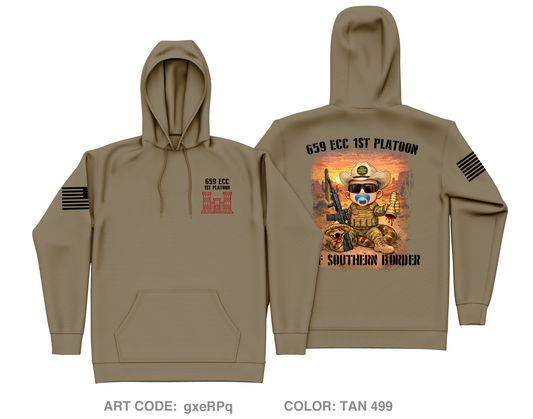 659 ECC, 1st Platoon Core Men's Hooded Performance Sweatshirt - gxeRPq
