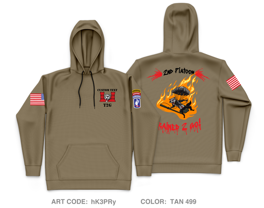 CUSTOM 2nd PLT, Castle Co, 54 BEB, 173rd IBCT (A) Core Men's Hooded Performance Sweatshirt - hK3PRy