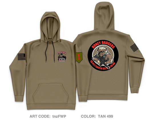 509th ECC EQ Platoon Honey Badgers Core Men's Hooded Performance Sweatshirt - tnzFWP
