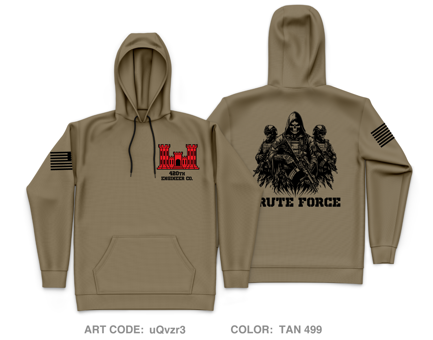 420th Engineer Company Core Men's Hooded Performance Sweatshirt - uQvzr3