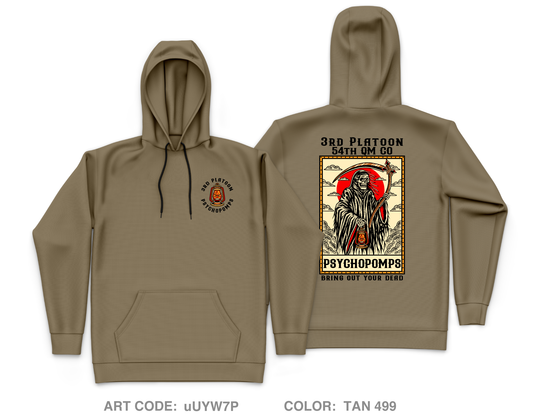 3rd PLT, 54th QM CO Core Men's Hooded Performance Sweatshirt - uUYW7P