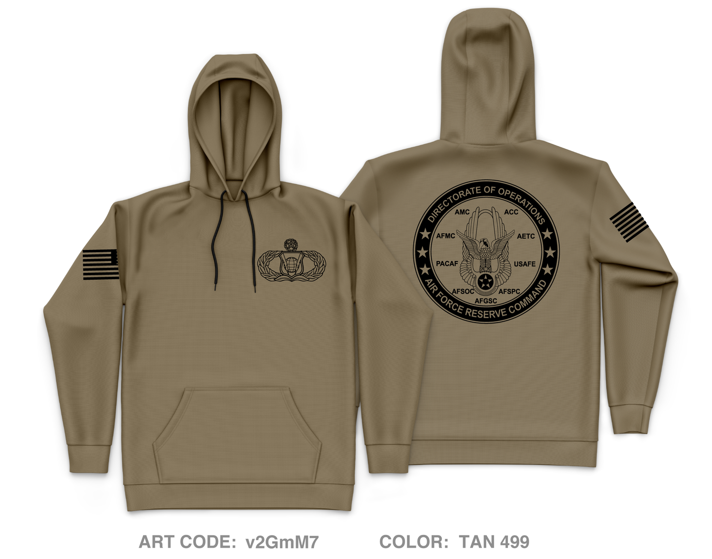 HQ AFRC COMMAND CENTER A3|A310 Core Men's Hooded Performance Sweatshirt - v2GmM7