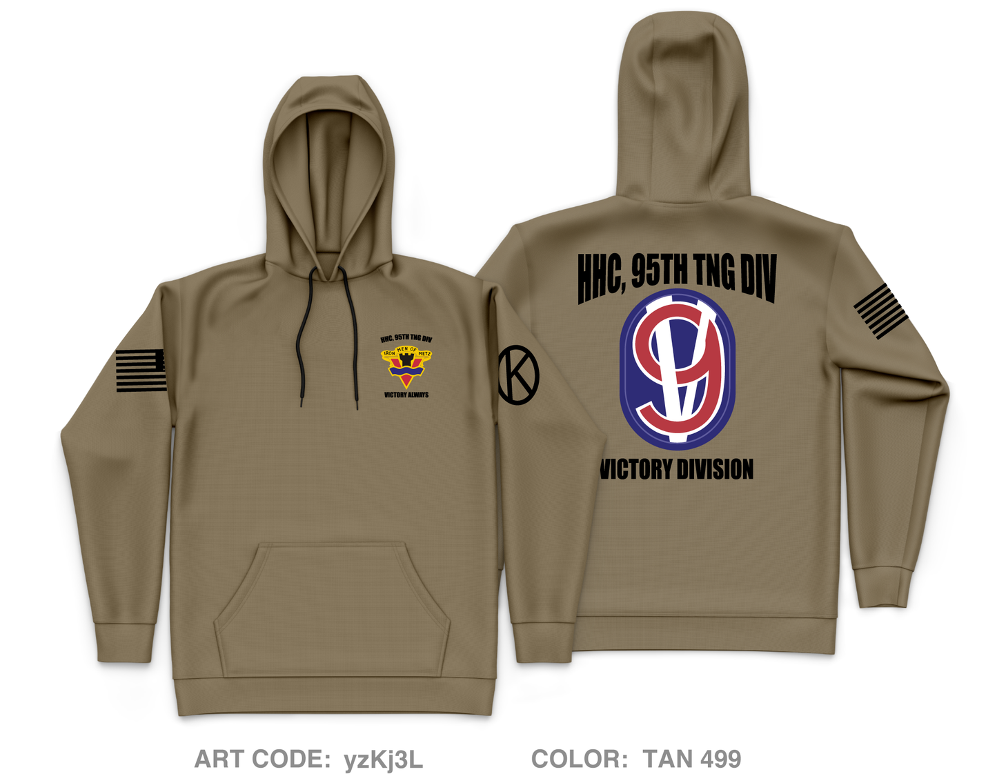 95TH TNG DIV, HHC Core Men's Hooded Performance Sweatshirt - yzKj3L