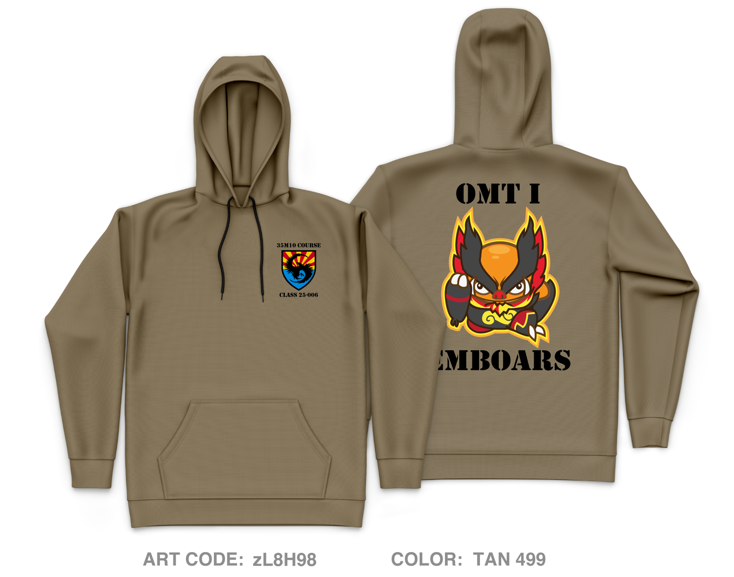 35M10 Course 25-006 OMT 1 Core Men's Hooded Performance Sweatshirt - zL8H98