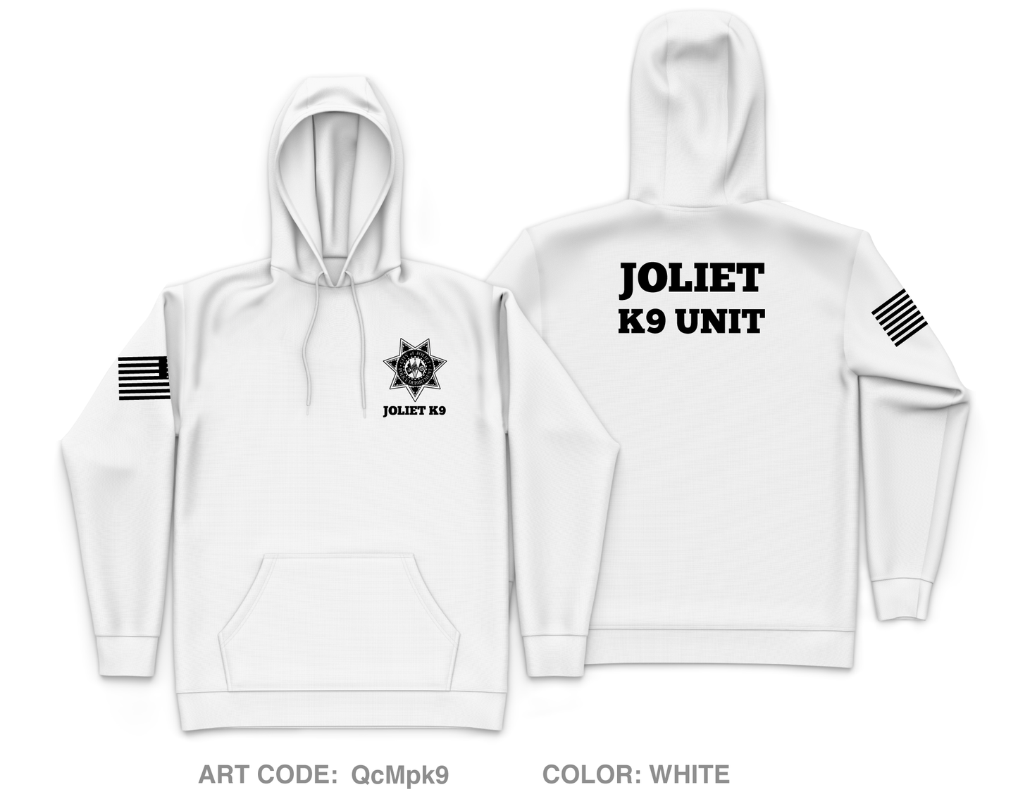 Joliet Police K9 Unit Core Men's Hooded Performance Sweatshirt - QcMpk9