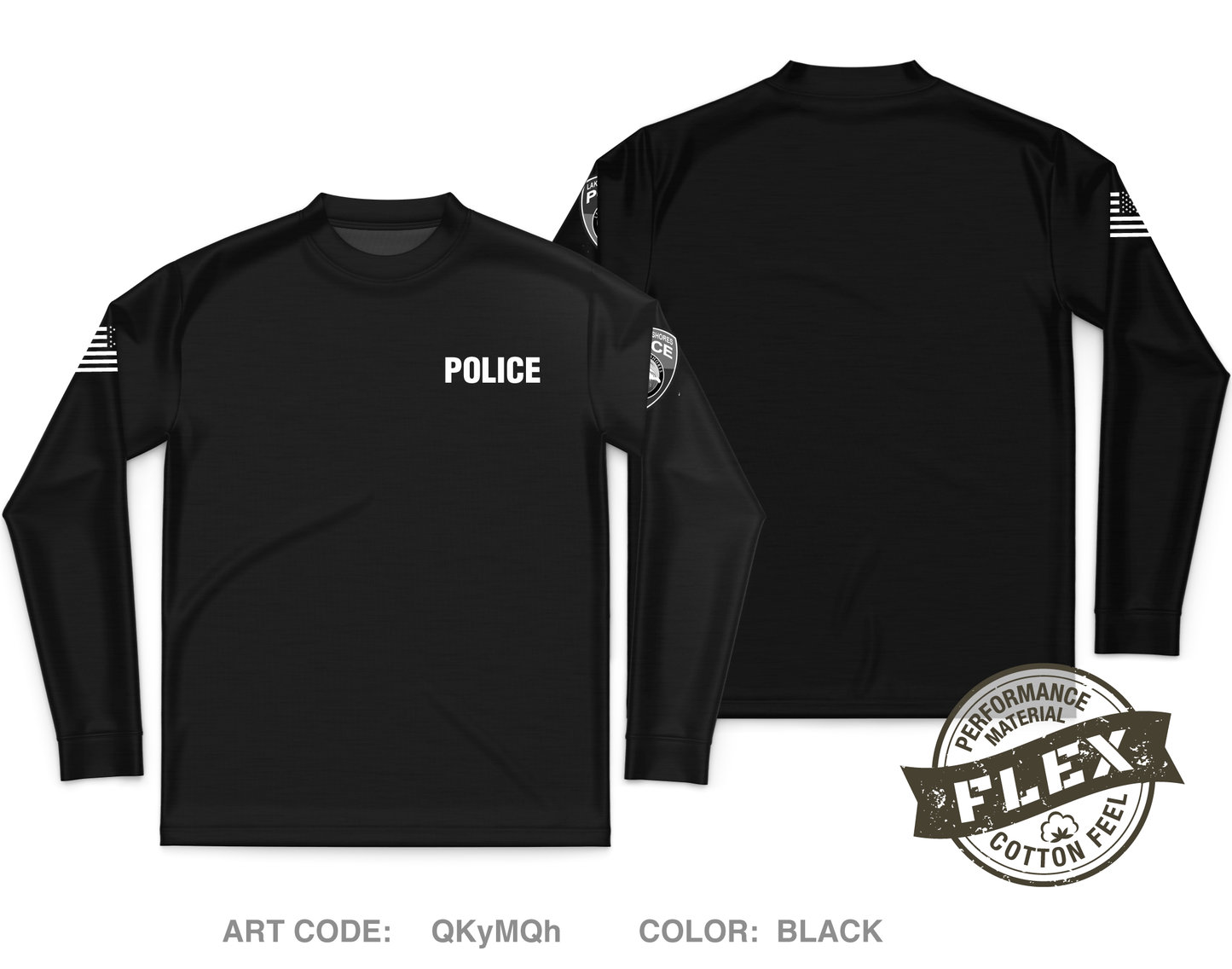 Lake Clarke Shores Police Dept Core Men's LS Flex Performance Tee - QKyMQh