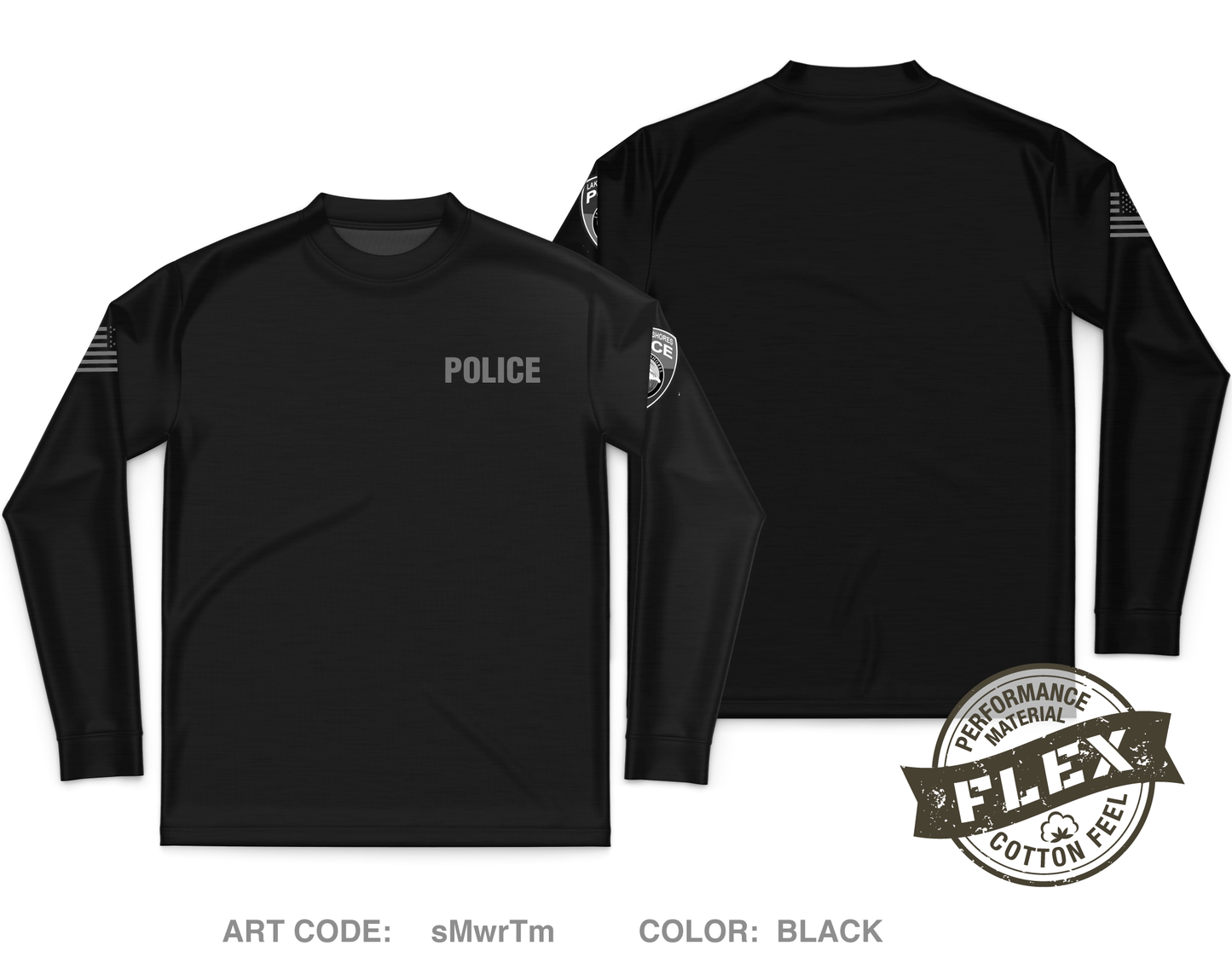 Lake Clarke Shores Police Dept Core Men's LS Flex Performance Tee - sMwrTm