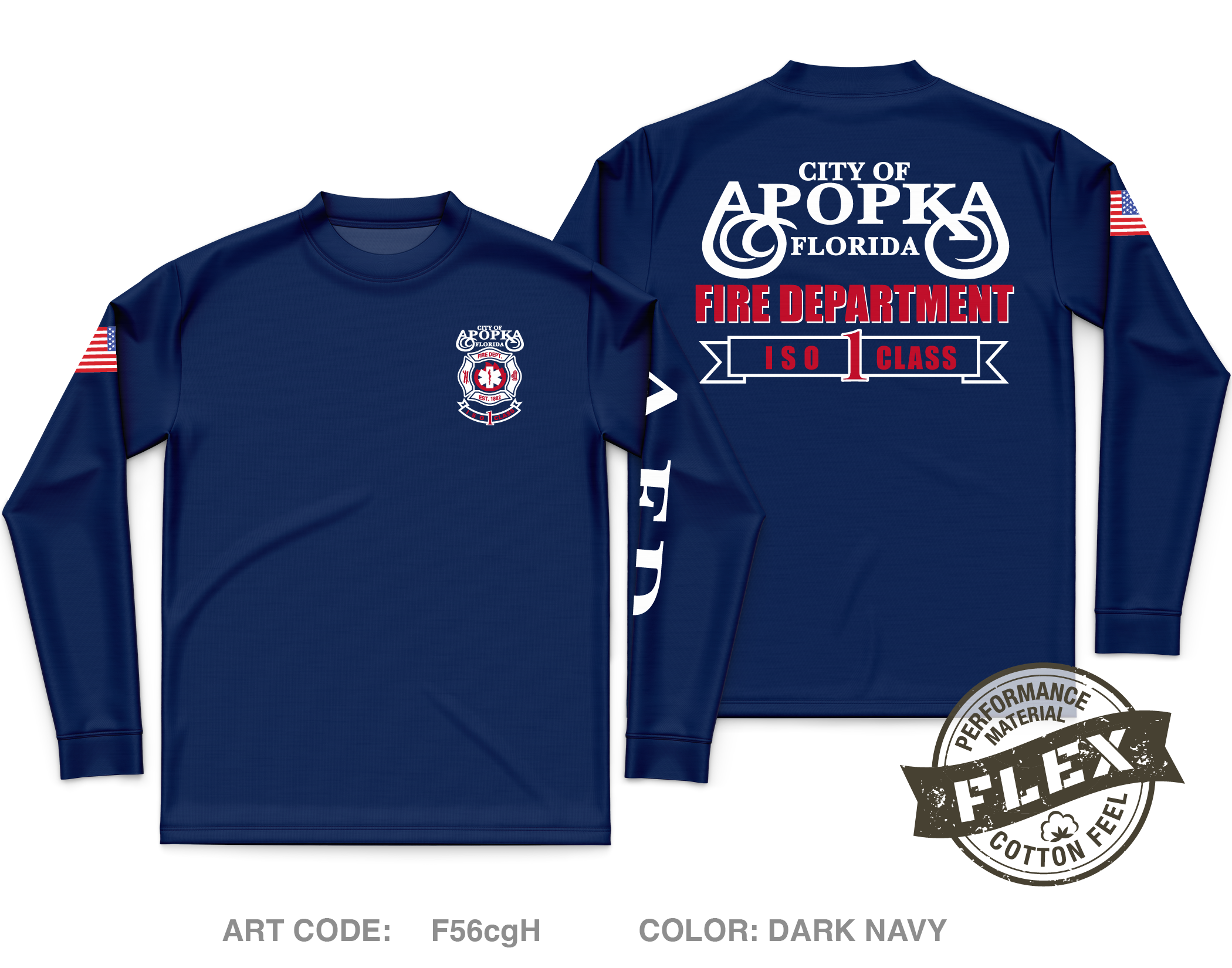 Apopka Fire Department Core Men's LS Flex Performance Tee - F56cgH ...