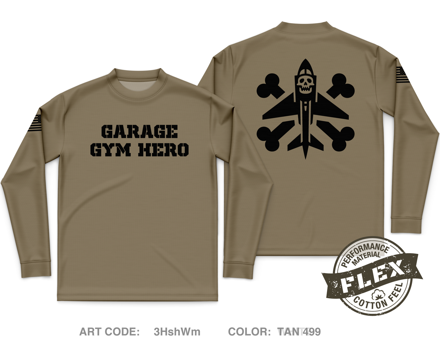 Garage Gym Hero Core Men's LS Flex Performance Tee - 3HshWm