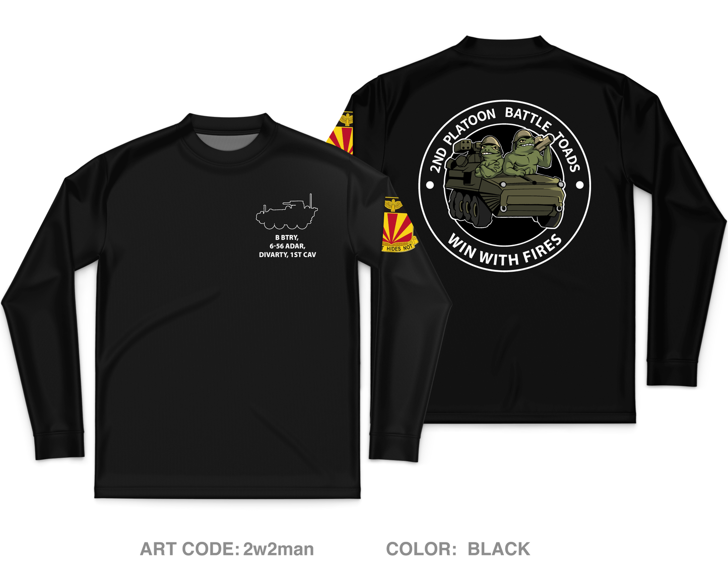 2nd PLT, B Btry, 6-56ADAR Core Men's LS Performance Tee - 2w2man