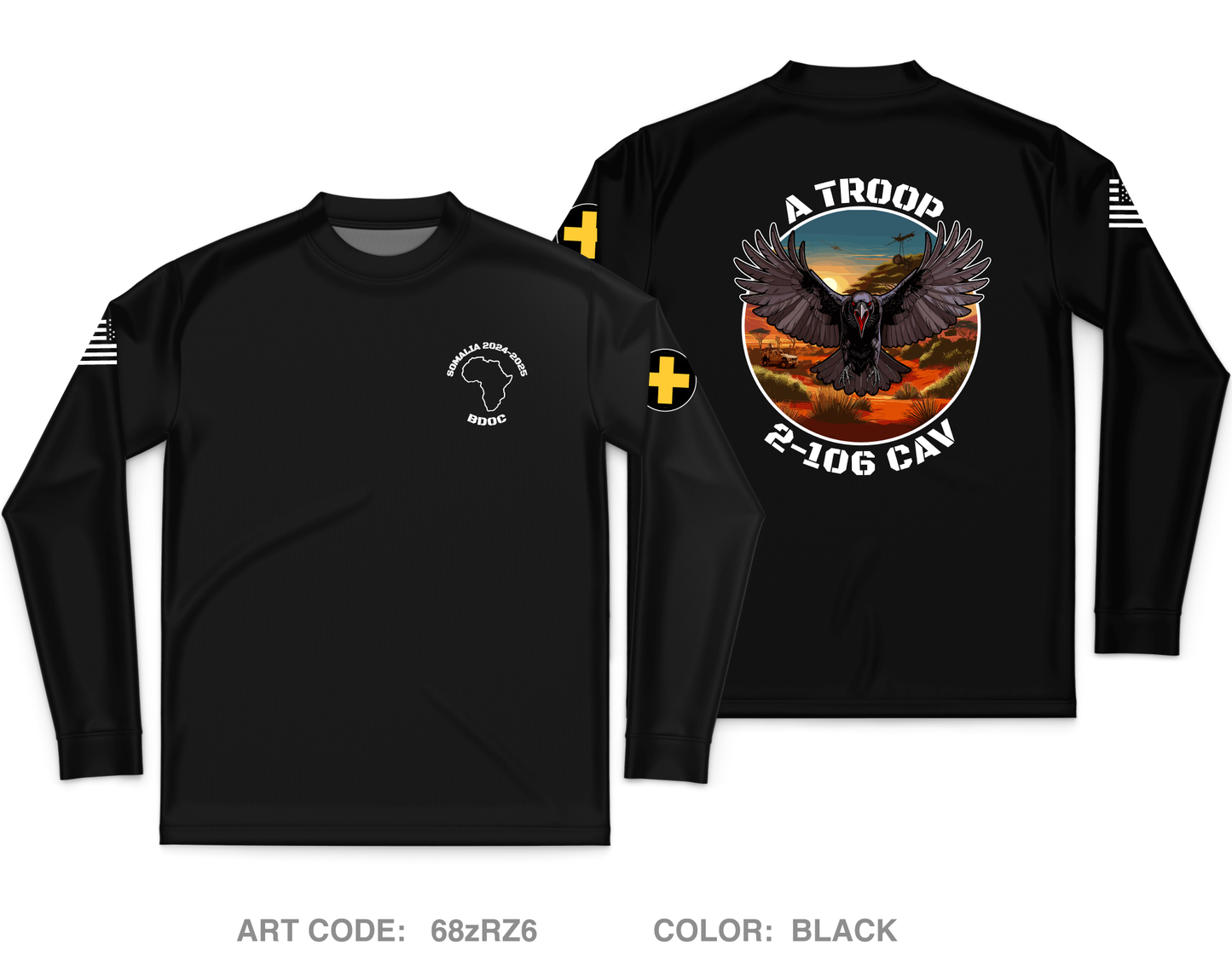 A Troop 2-106 CAV- BDOC Core Men's LS Performance Tee - 68zRZ6