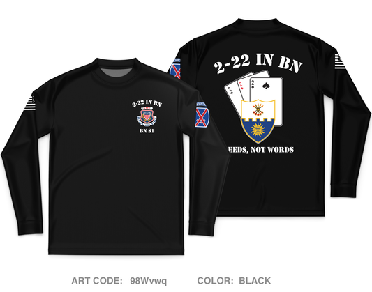 2-22 IN BN Core Men's LS Performance Tee - 98Wvwq