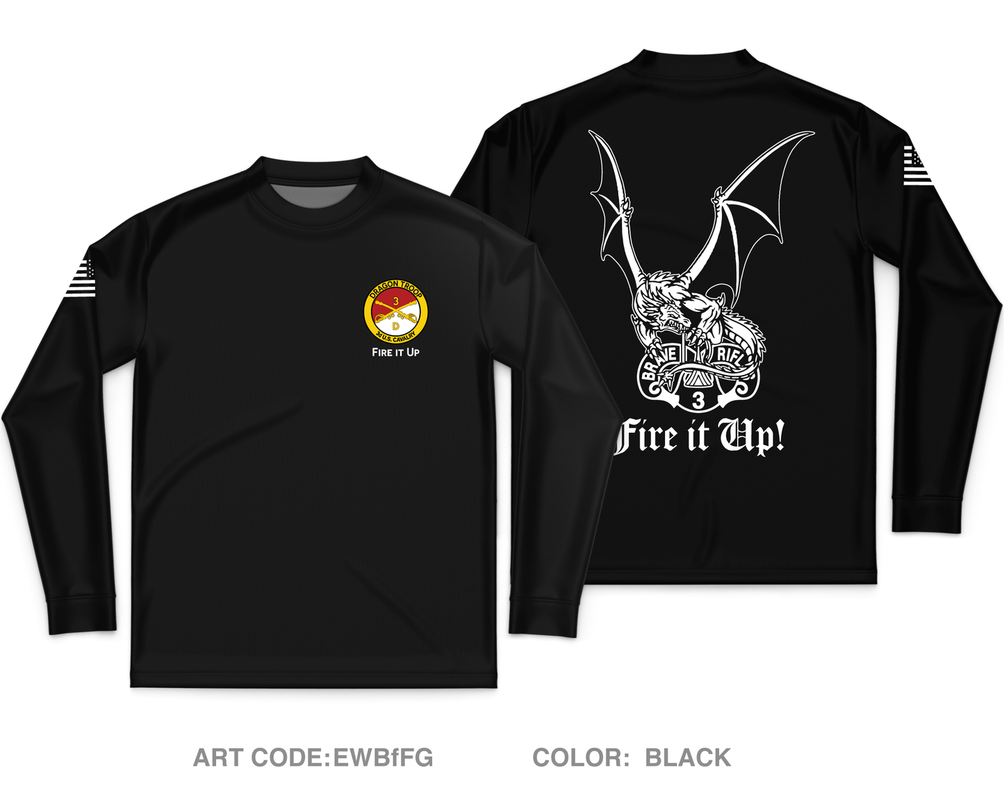 Dragon Troop 1|3d CR Core Men's LS Performance Tee - EWBfFG