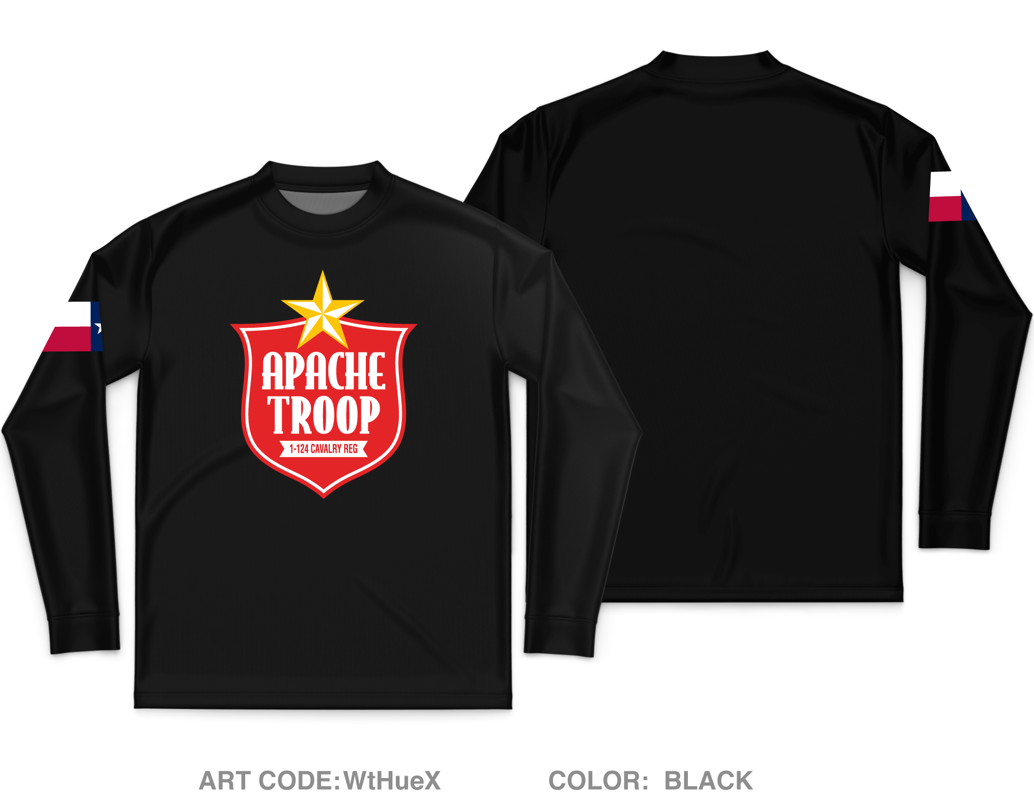 A Troop 1|124th Cavalry Reg Core Men's LS Performance Tee - WtHueX ...
