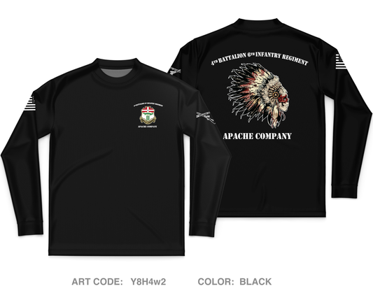 Apache Company 4th Battalion 6th Infantry Regiment Core Men's LS Performance Tee - Y8H4w2