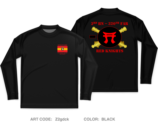 3-320th Field Artillery Battalion "Red Knight Rakkasans" Fundraising Collection Core Men's LS Performance Tee - Z2gdck
