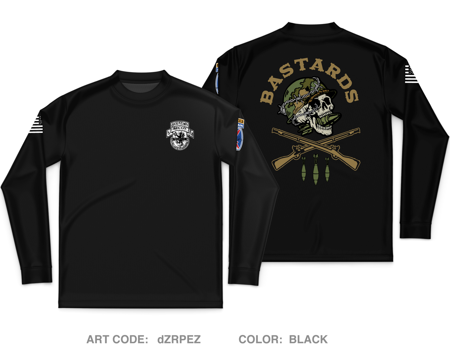 MTRS, A TRP, 3-71 CAV, 1IBCT, 10TH MTN Core Men's LS Performance Tee - dZRPEZ