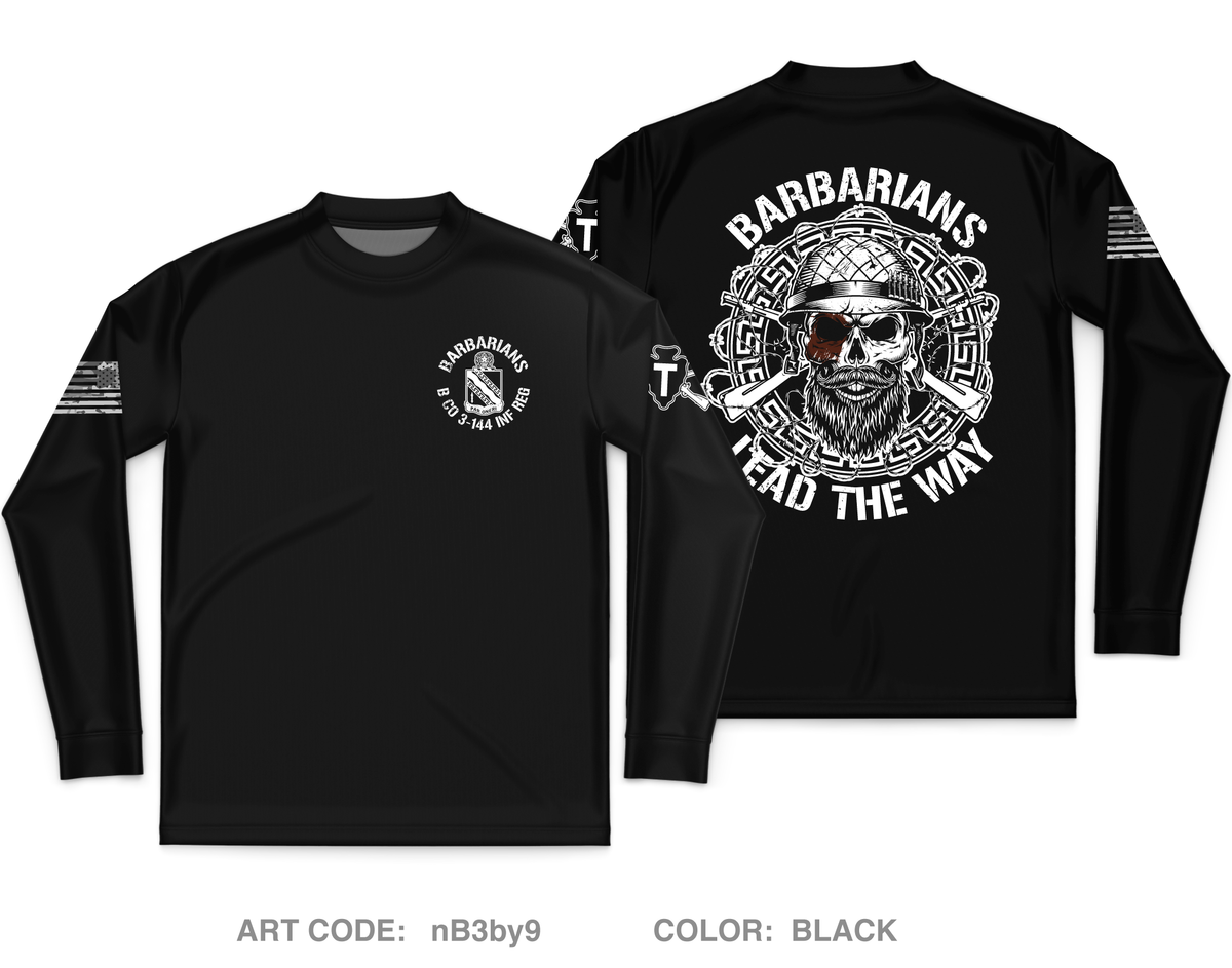 Barbarians / B Co 3-144 INF REG Core Men's LS Performance Tee - nB3by9
