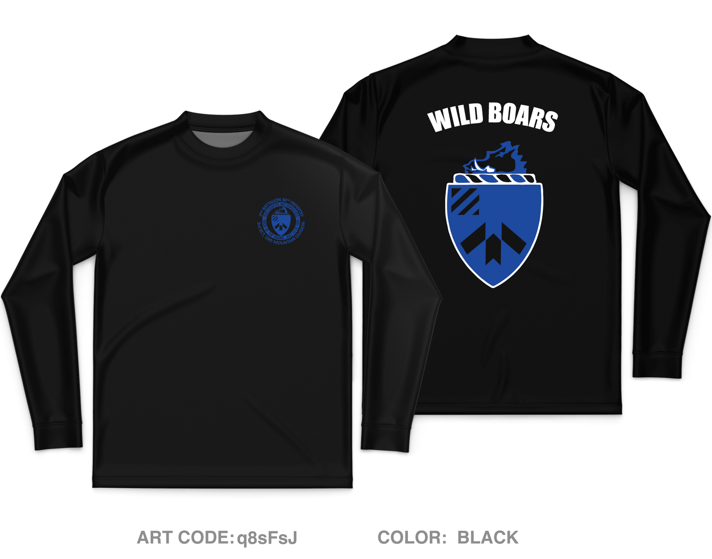 2 BN, 30th IN Fundraising Collection Core Men's LS Performance Tee - q8sFsJ