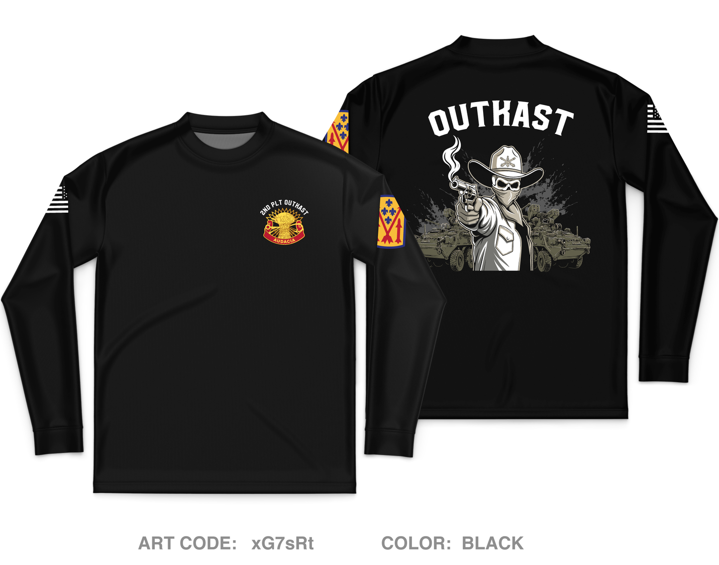 5-4 ADAR 2nd PLT ALPHA BTTRY Fundraising Collection Core Men's LS Performance Tee - xG7sRt