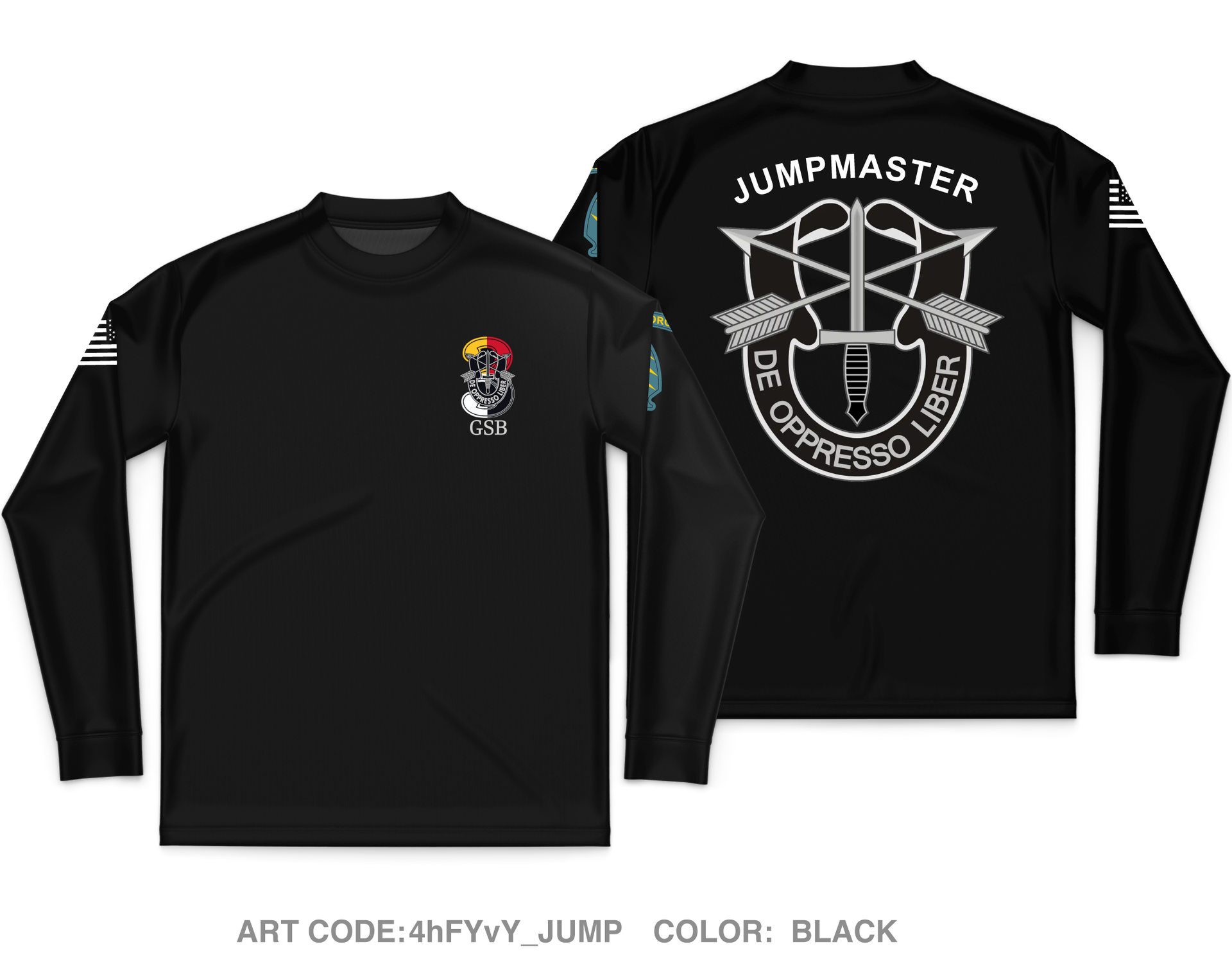 Warehouse × BRAVERY CUSTOM FOOTBALLL TEE Group Support Battalion, 3D SFG(A) Core Men's LS Performance