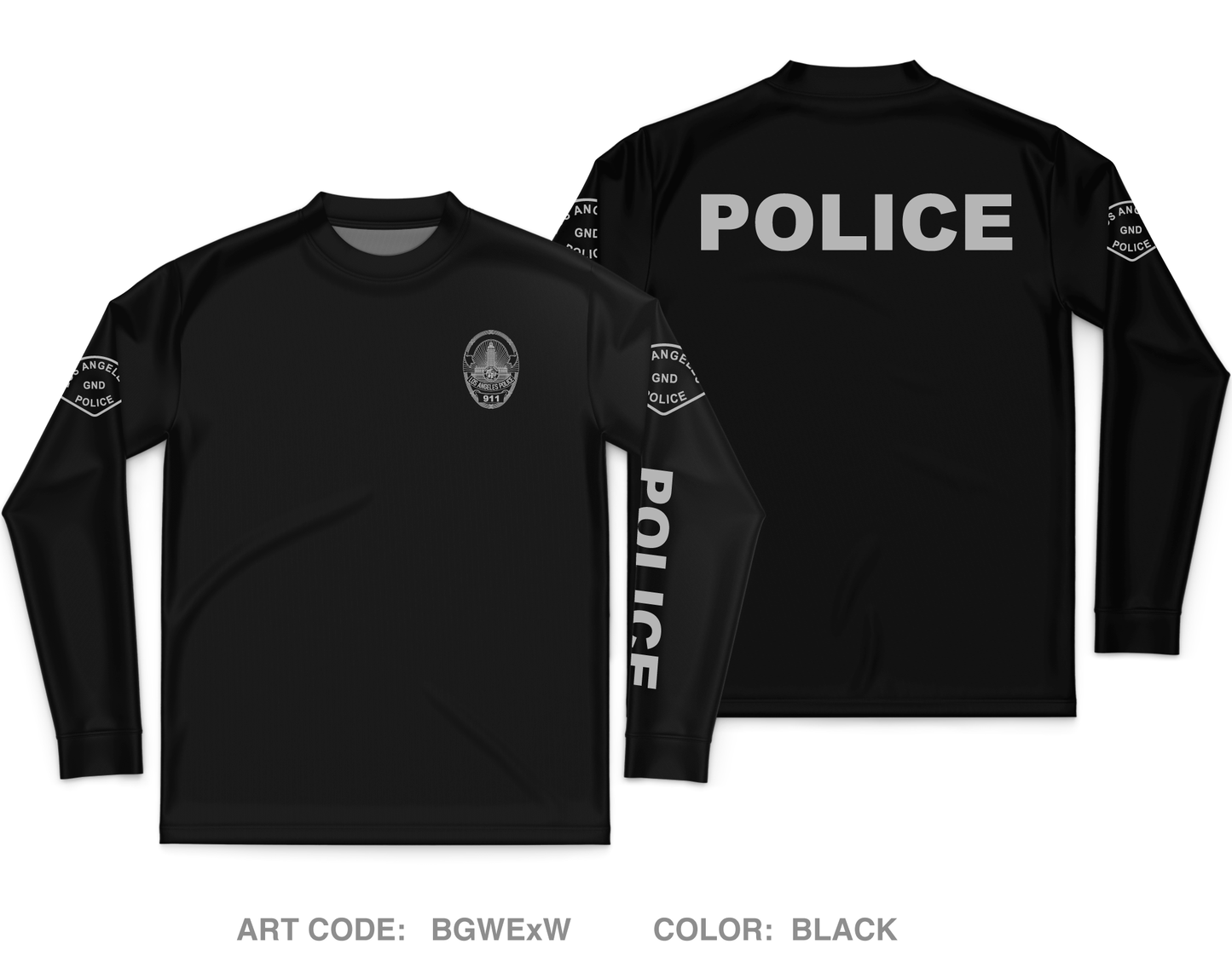 Los Angeles Police Department- Gang and Narcotics Division Core Men's LS Performance Tee - BGWExW