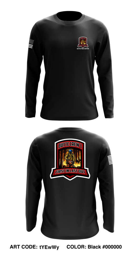 Butte Crew 1 Store 1 Core Men's LS Performance Tee - tYEwEy