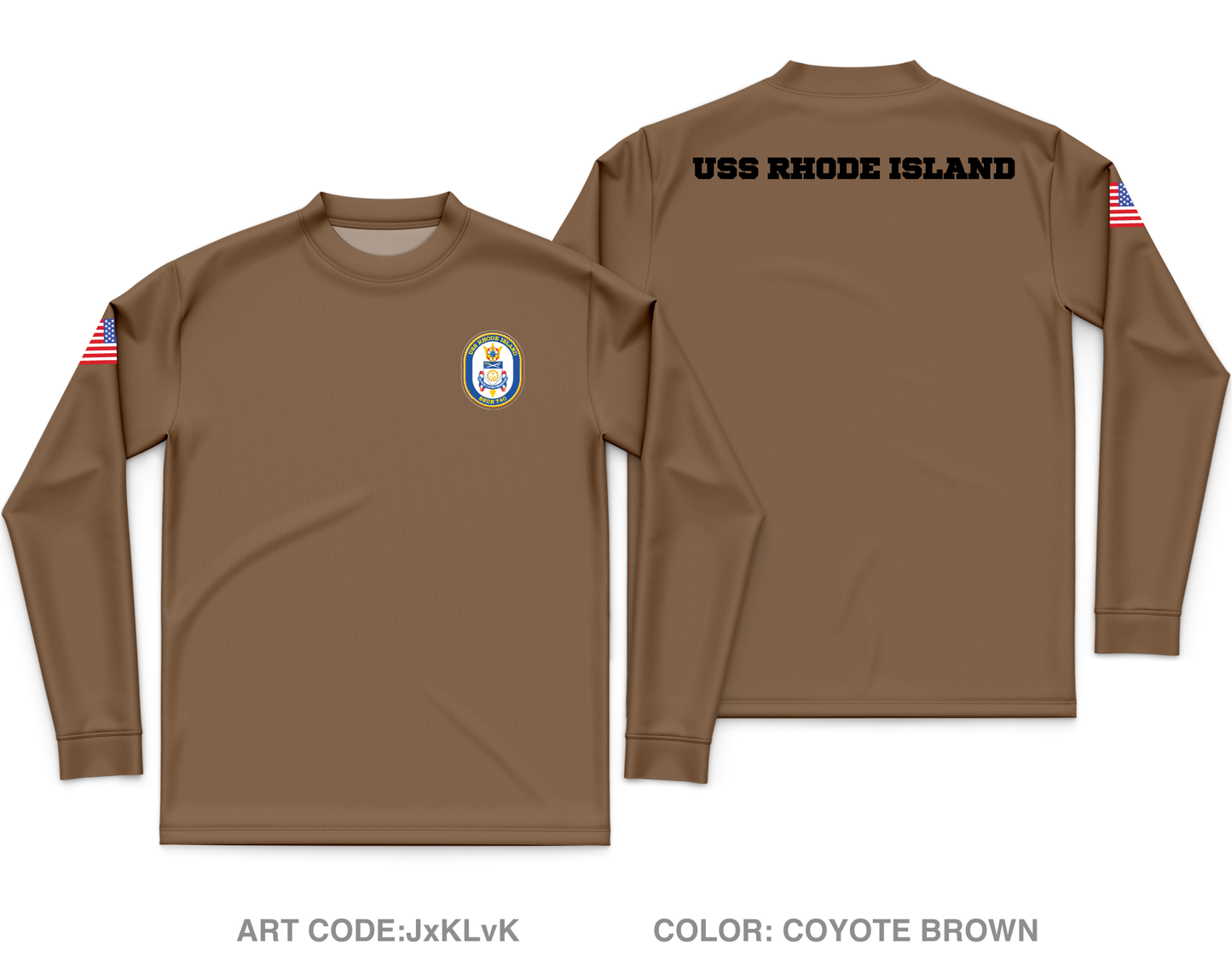 USS Rhode Island SSBN 740 Core Men's LS Performance Tee - JxKLvK