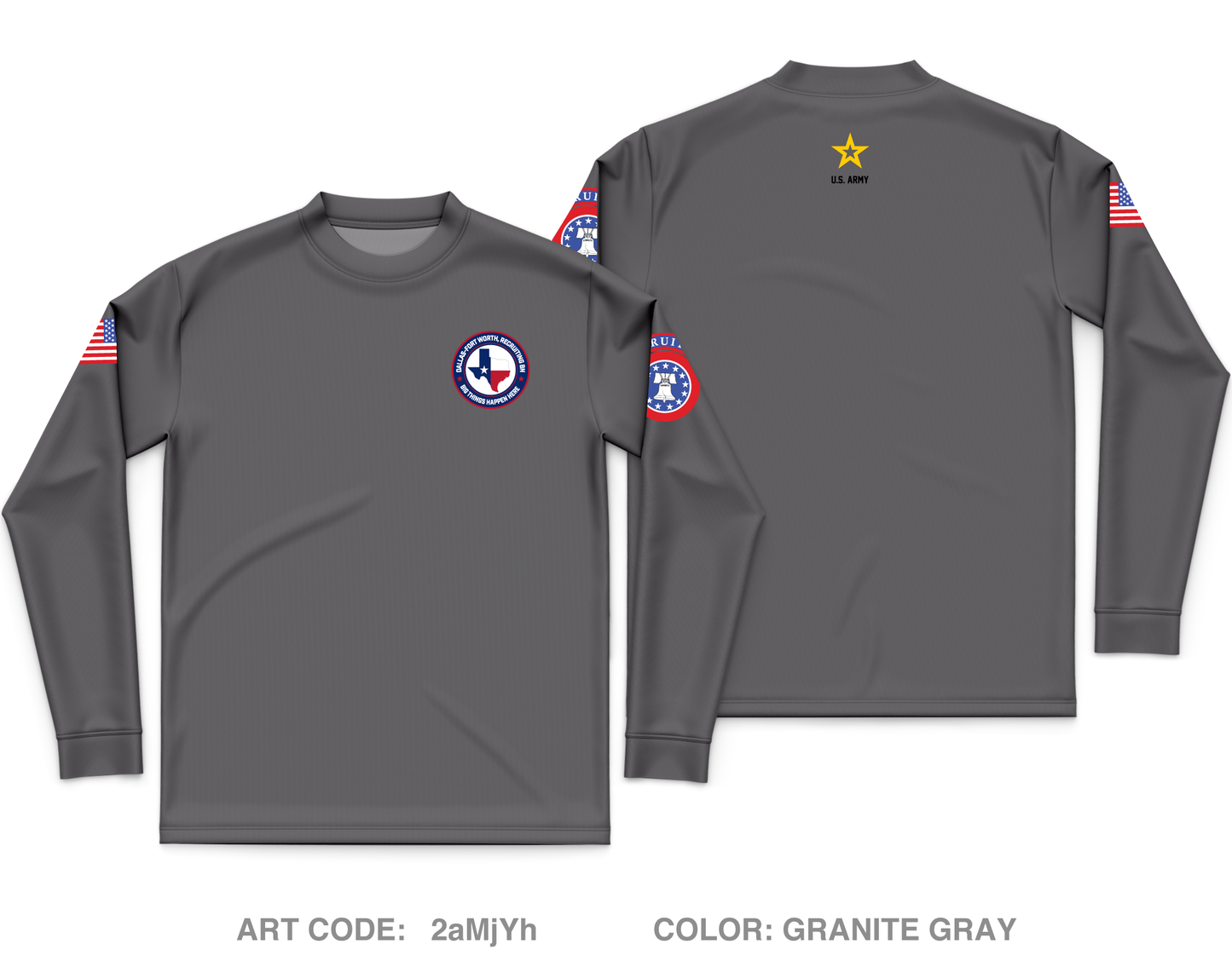 Dallas Fort Worth Recruiting Battalion Core Men's LS Performance Tee - 2aMjYh