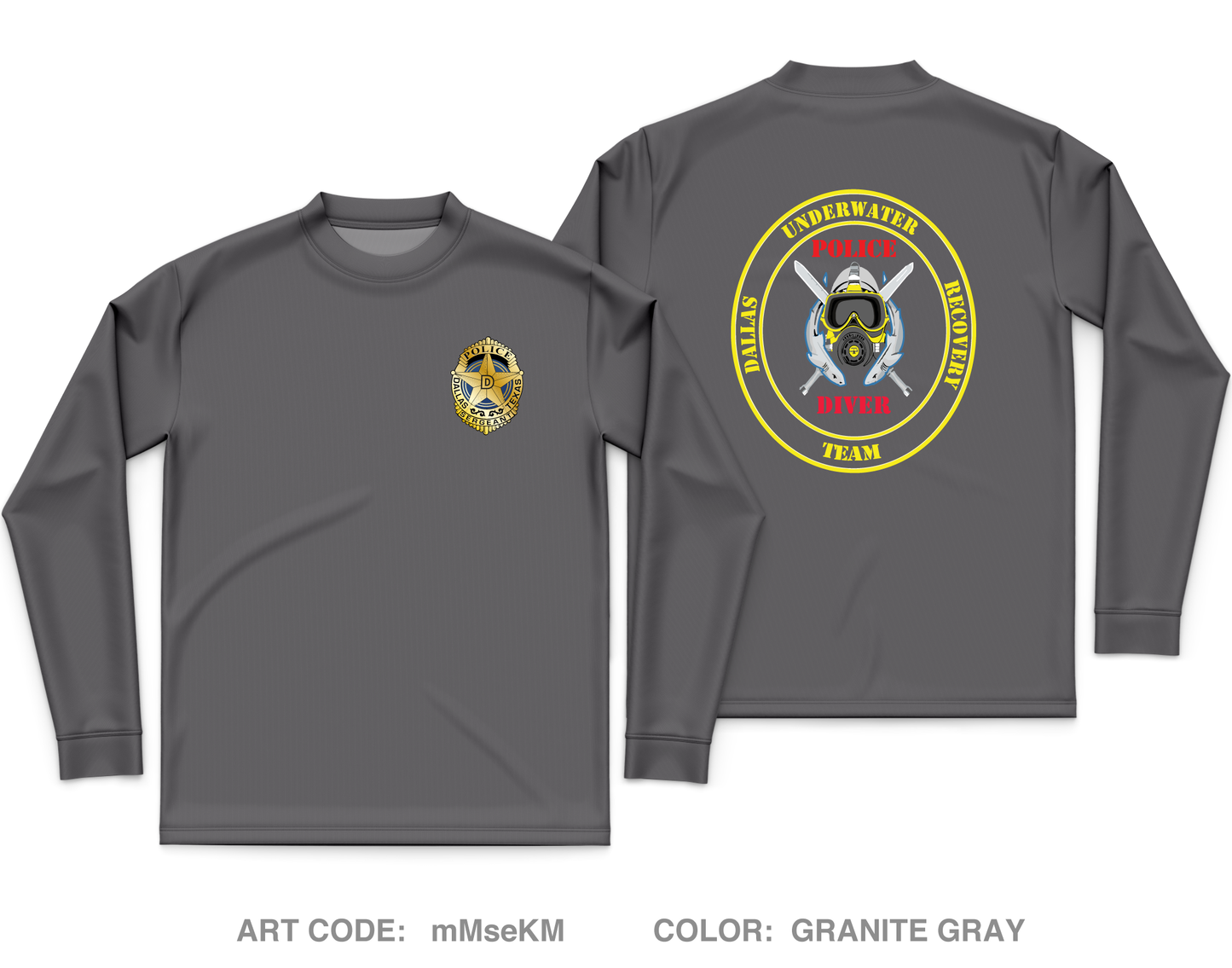 Dallas Police Dive Team Core Men's LS Performance Tee - mMseKM