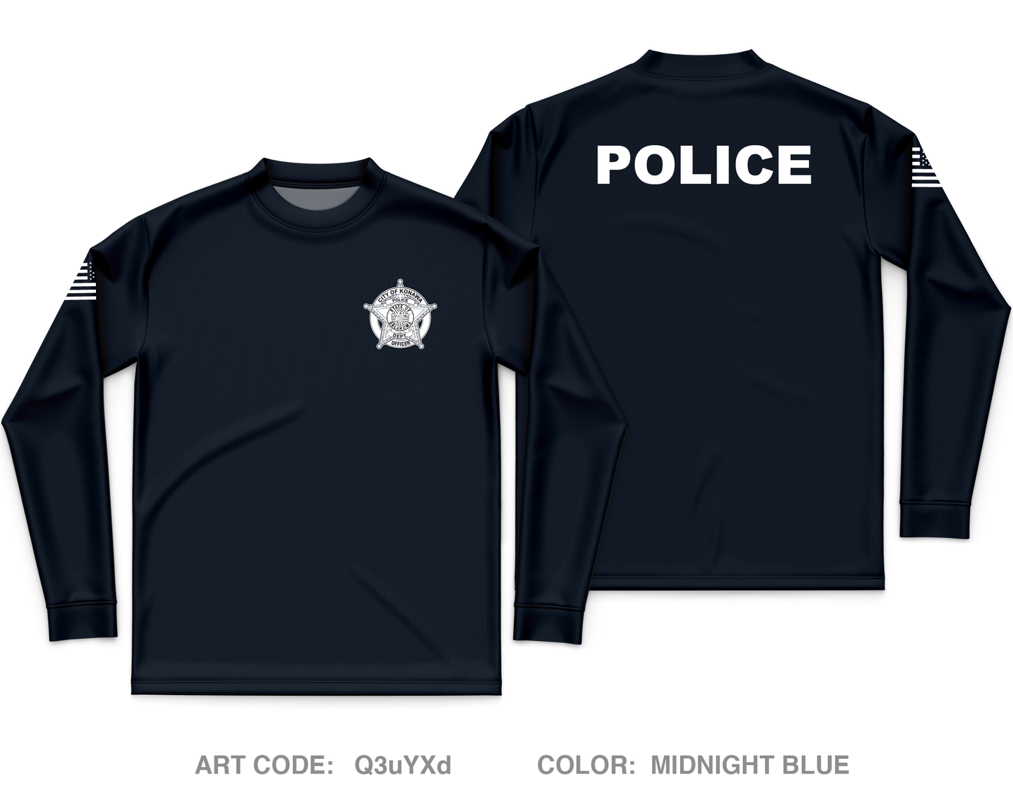 Konawa police department Core Men's LS Performance Tee - Q3uYXd
