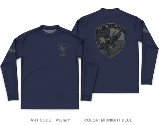 The Colony Police Department SWAT Core Men's LS Performance Tee - V38hgY