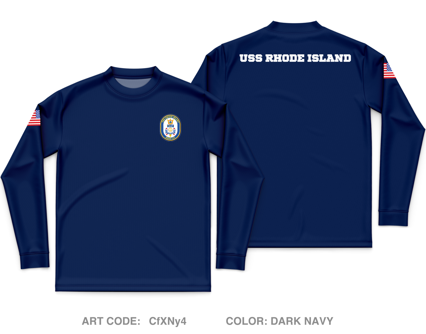 USS Rhode Island SSBN 740 Core Men's LS Performance Tee - CfXNy4