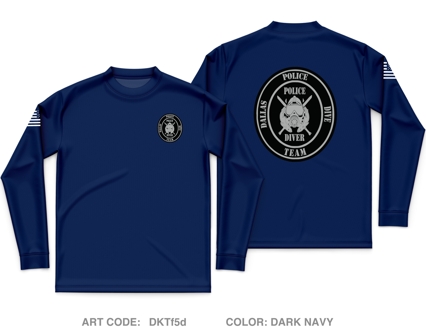 Dallas Police Dive Team Core Men's LS Performance Tee - DKTf5d