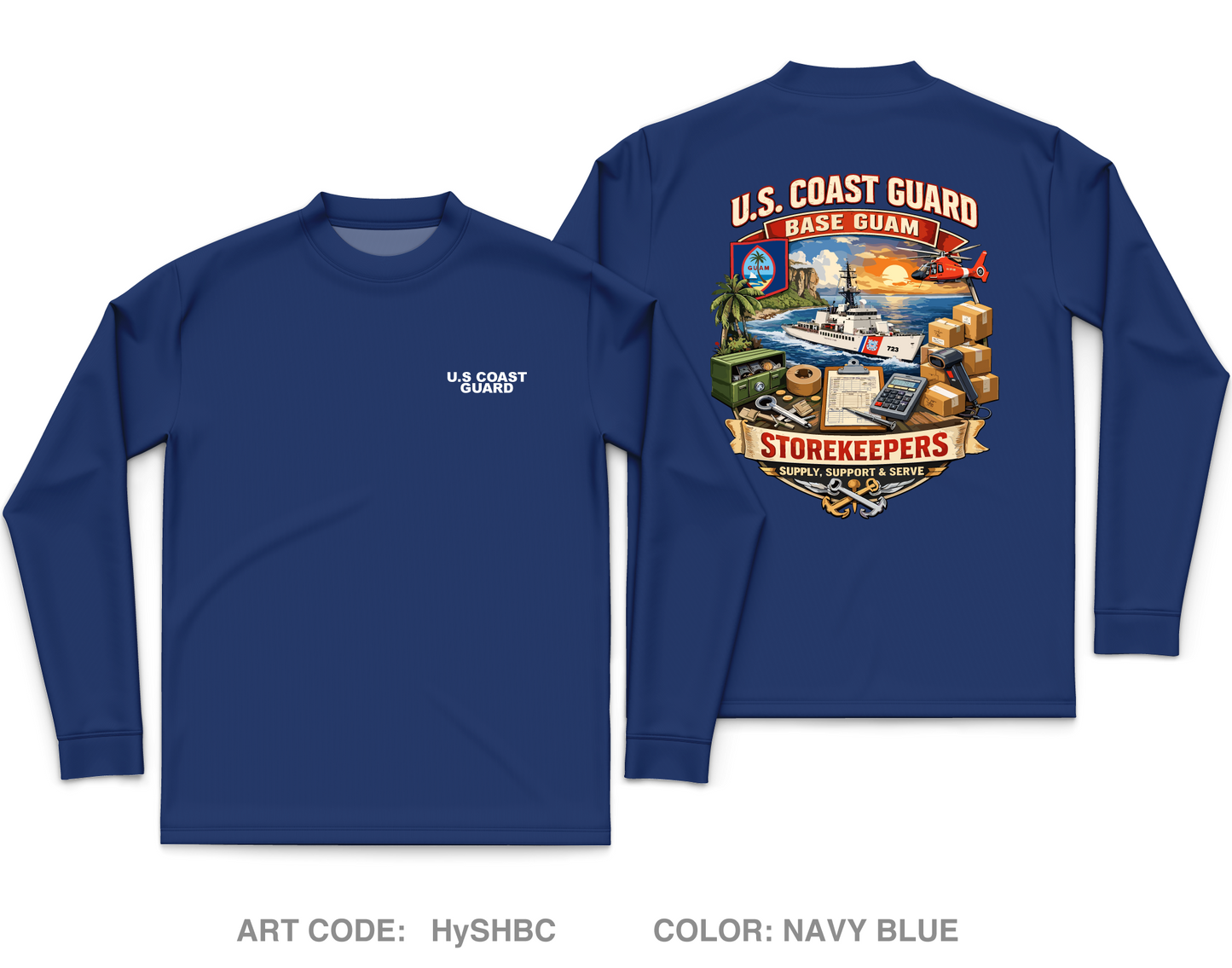 Base Guam/Storekeepers Core Men's LS Performance Tee - HySHBC