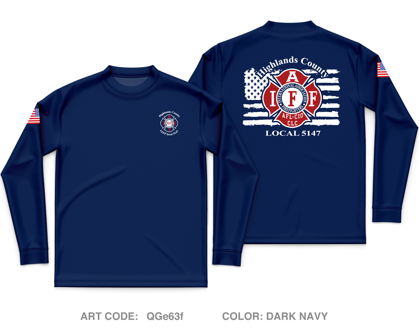 Highlands County Professional EMS & Firefighters Local 5147 Core Men's LS Performance Tee - QGe63f