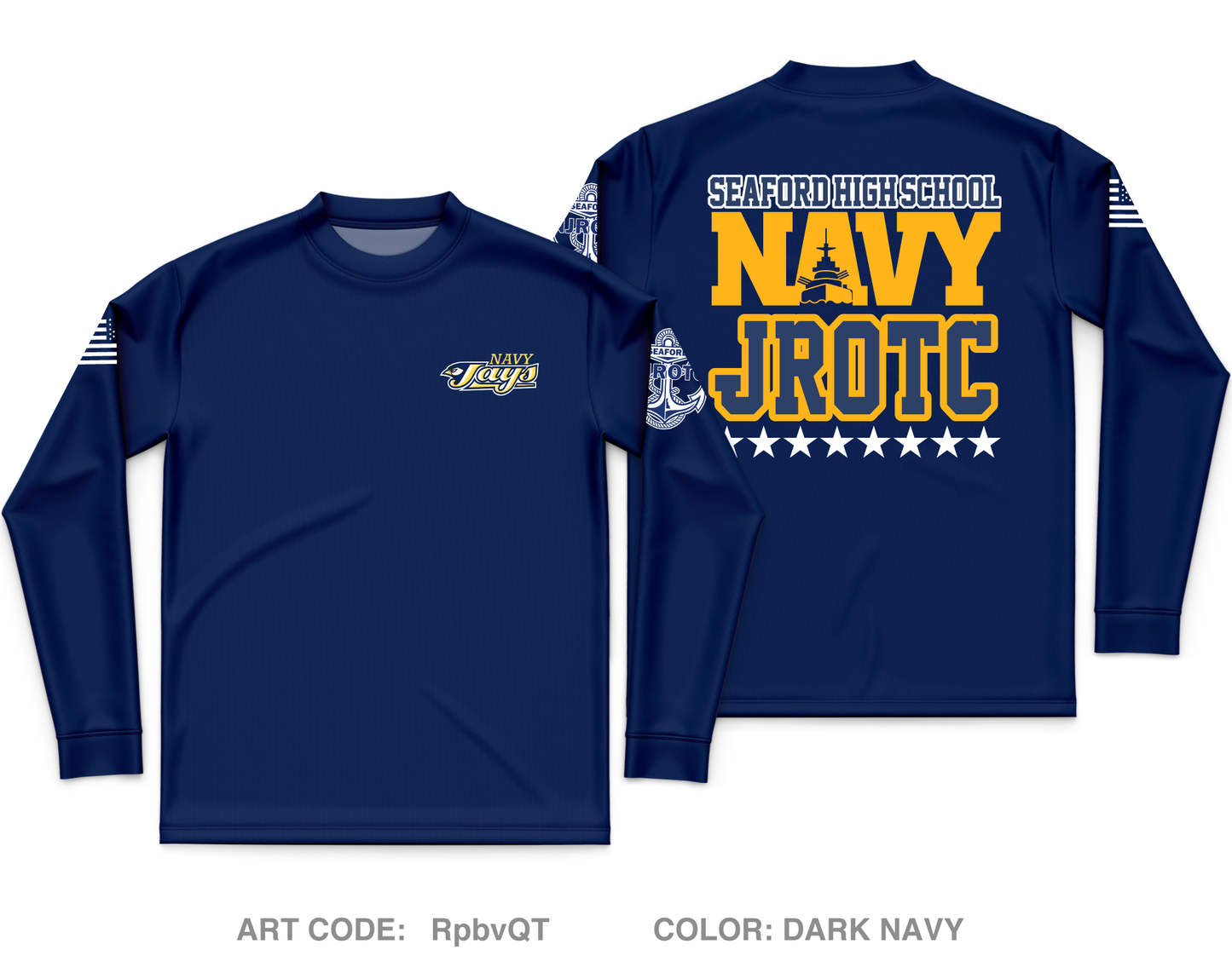 Seaford High School NJROTC Core Men's LS Performance Tee - RpbvQT