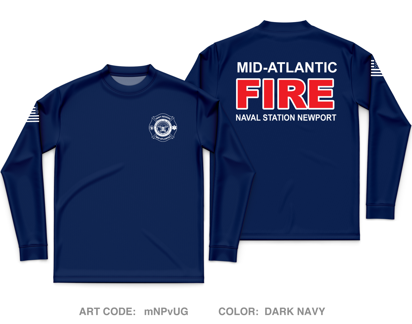 Naval Station Newport Fire and Emergency Core Men's LS Performance Tee - mNPvUG