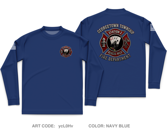 GTFD Station 2 Fundraising Collection Core Men's LS Performance Tee - ycL0Hv